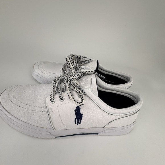 Polo Ralph Lauren Sneakers Mens 9D White Faxon Low Preppy Streetwear - Picture 7 of 9